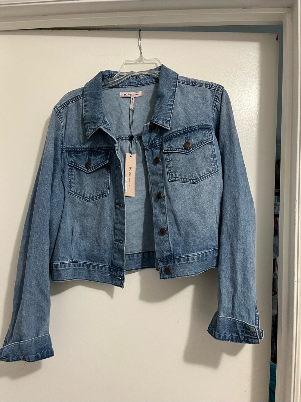 BCBGeneration Medium Blue Denim Trucker Jacket